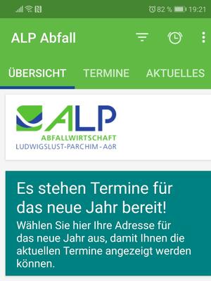 Bild vergrößern: ALP Abfall App Hinweis Jahreswechsel